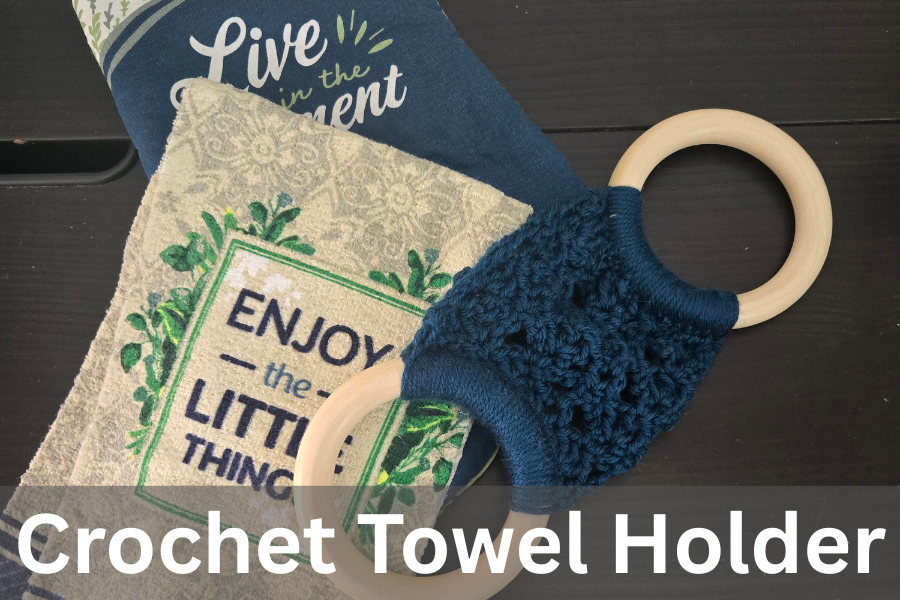 crochet towel holder