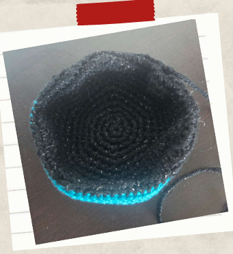 a toadstool cap bottom sewn to a toadstool cap top