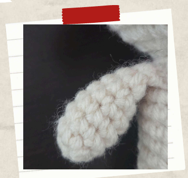 a crocheted arm for a toadstool crochet pattern