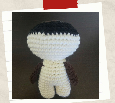 a crocheted body that begins a toadstool crochet pattern
