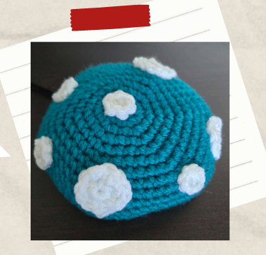 a toadstool cap for a toadstool crochet doll